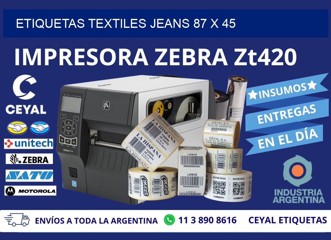 ETIQUETAS TEXTILES JEANS 87 x 45