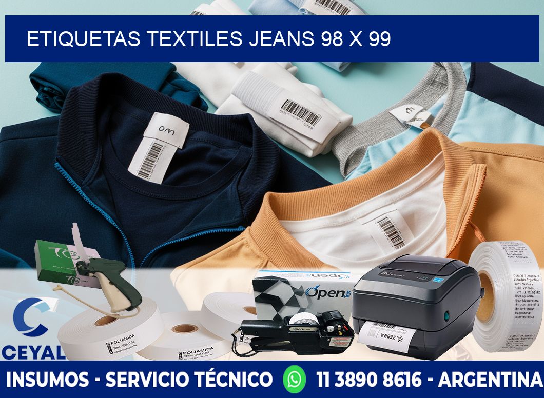 ETIQUETAS TEXTILES JEANS 98 x 99