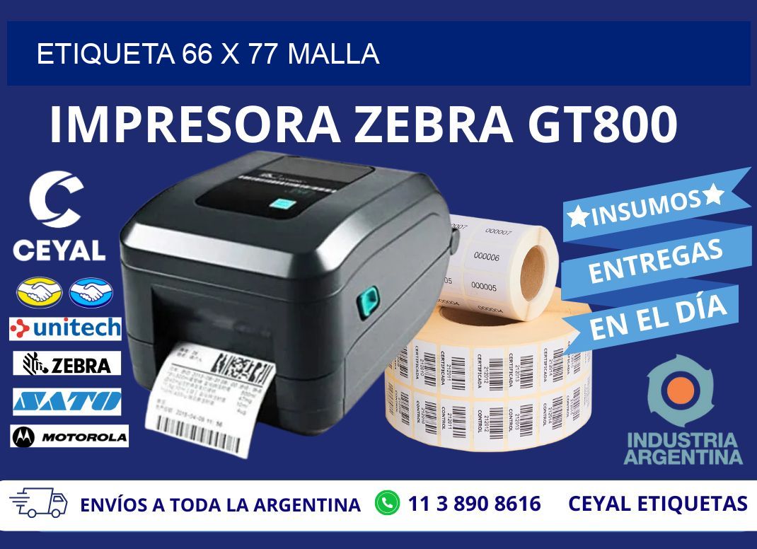 Etiqueta 66 x 77 malla