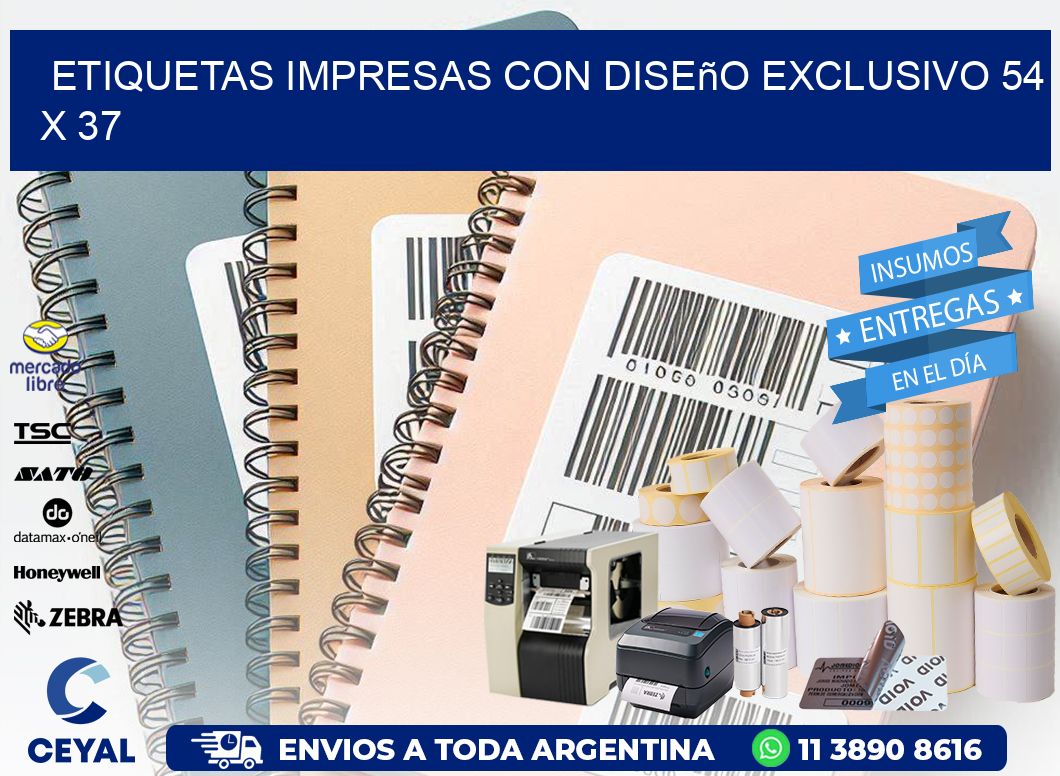 Etiquetas Impresas con Diseño Exclusivo 54 x 37