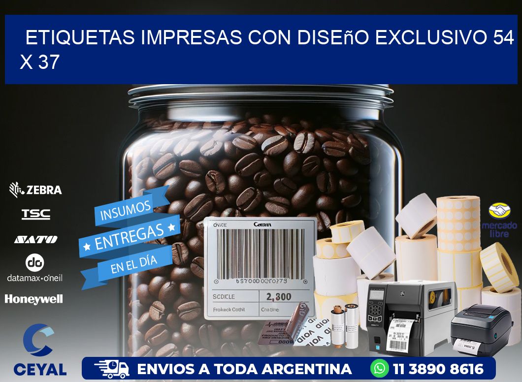 Etiquetas Impresas con Diseño Exclusivo 54 x 37