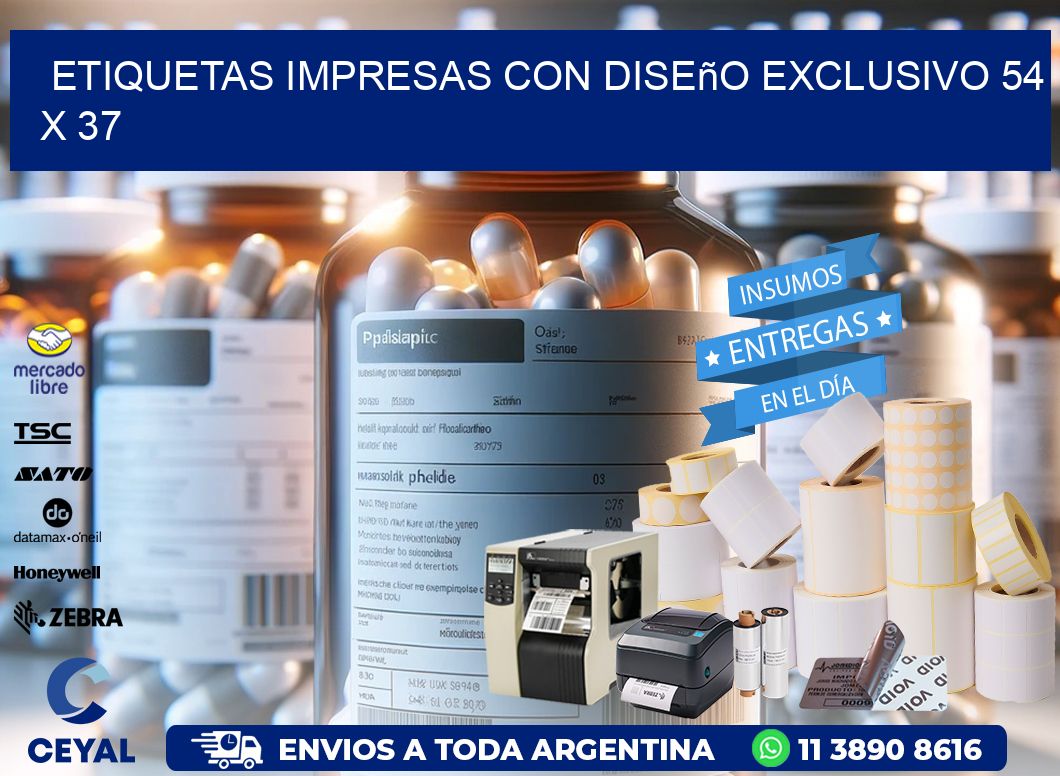 Etiquetas Impresas con Diseño Exclusivo 54 x 37