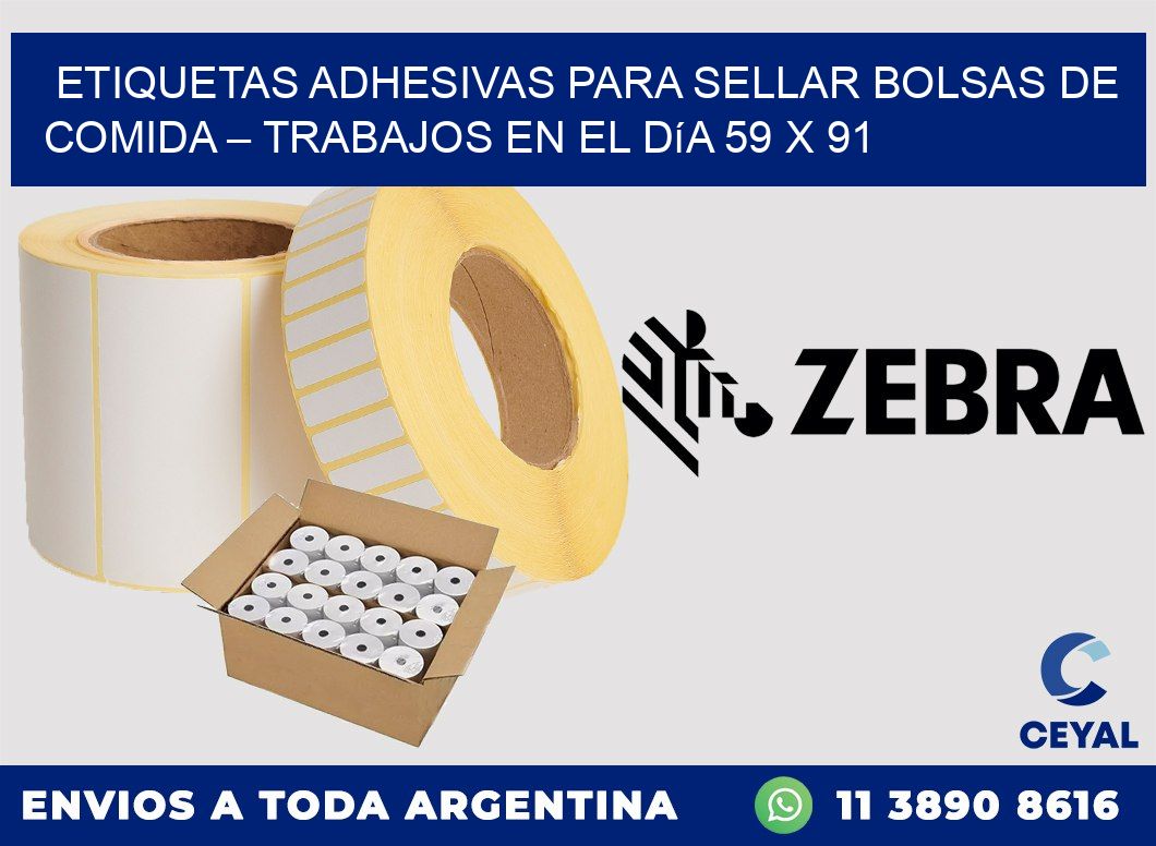 Etiquetas adhesivas para sellar bolsas de comida – Trabajos en el día 59 x 91