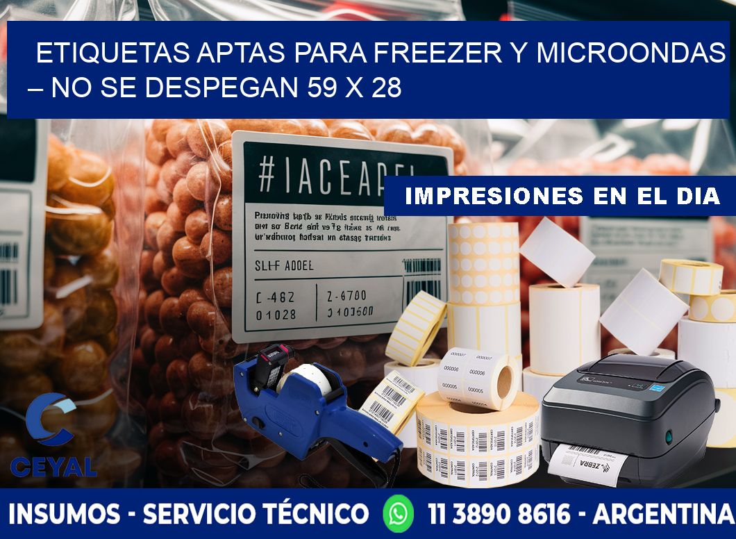 Etiquetas aptas para freezer y microondas – No se despegan 59 x 28