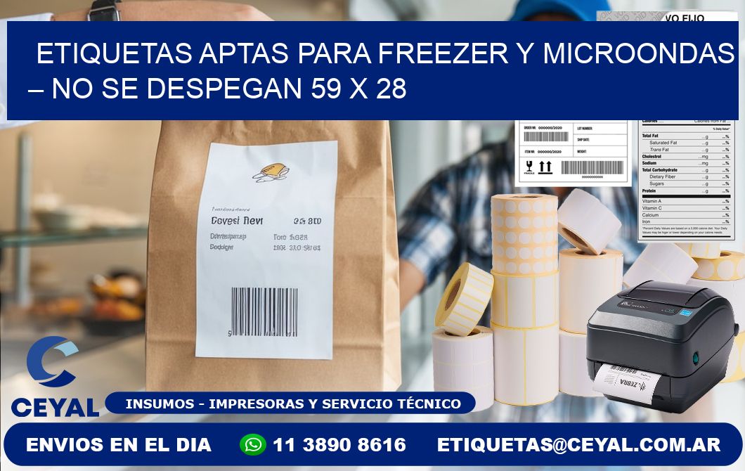 Etiquetas aptas para freezer y microondas – No se despegan 59 x 28