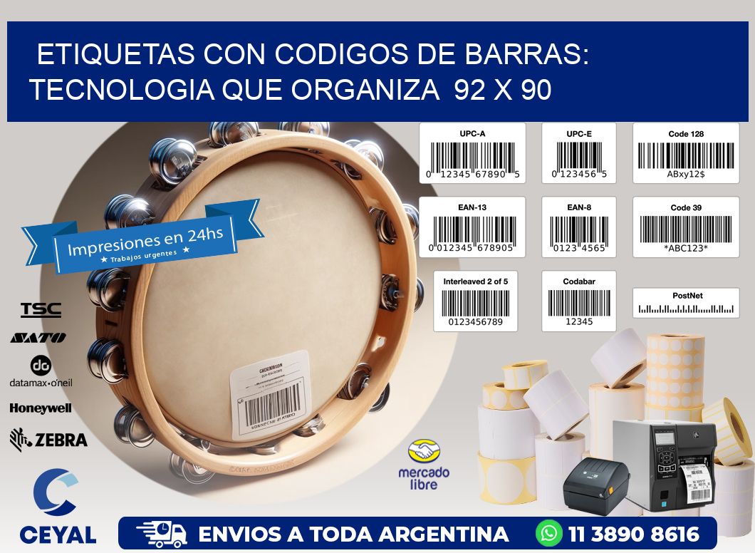 Etiquetas con Codigos de Barras: Tecnologia que Organiza  92 x 90