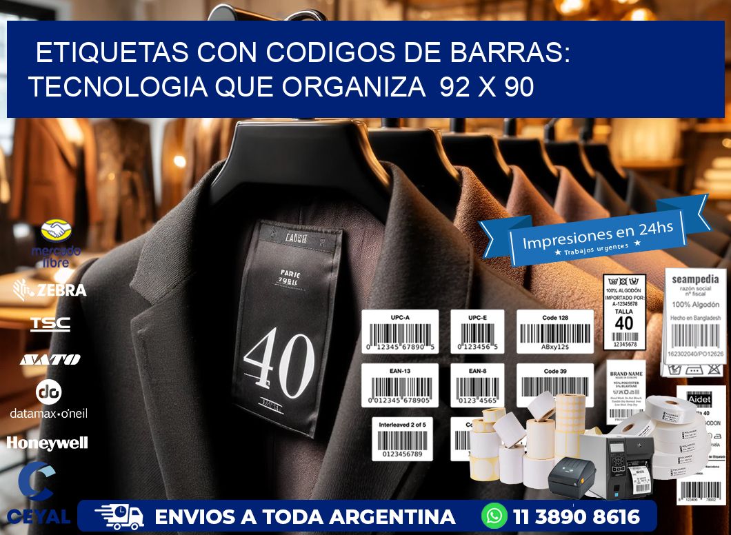 Etiquetas con Codigos de Barras: Tecnologia que Organiza  92 x 90