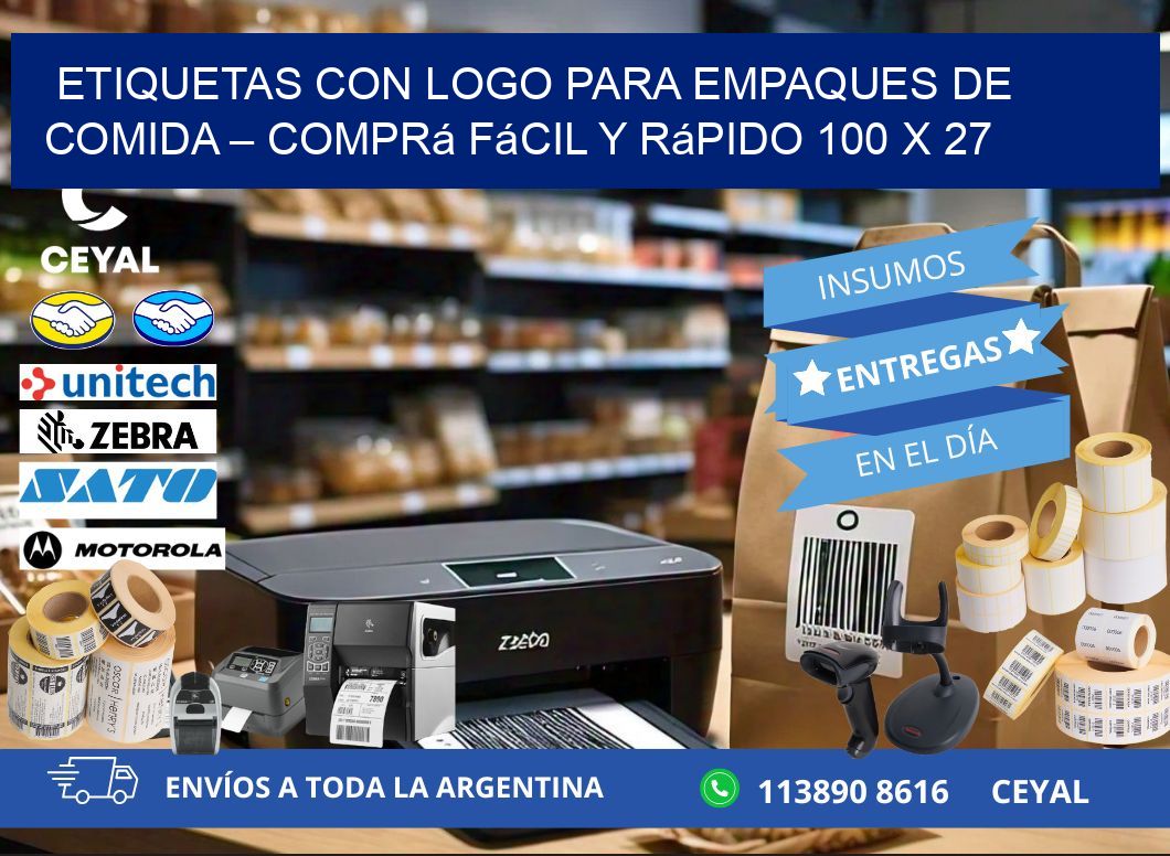 Etiquetas con logo para empaques de comida – Comprá fácil y rápido 100 x 27