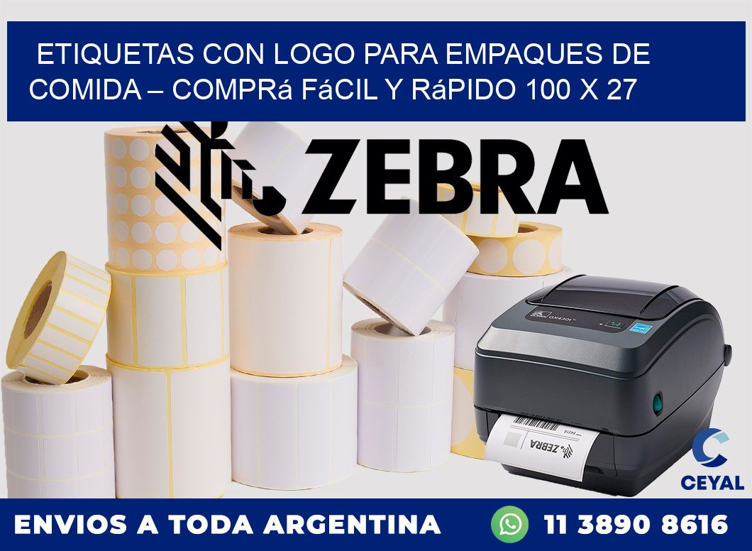 Etiquetas con logo para empaques de comida – Comprá fácil y rápido 100 x 27