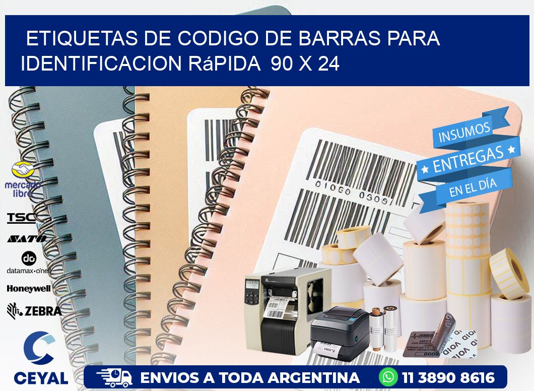 Etiquetas de Codigo de Barras para Identificacion Rápida  90 x 24