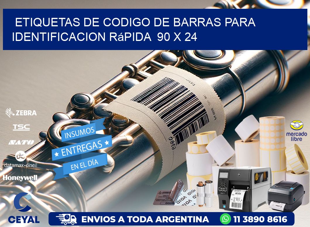 Etiquetas de Codigo de Barras para Identificacion Rápida  90 x 24