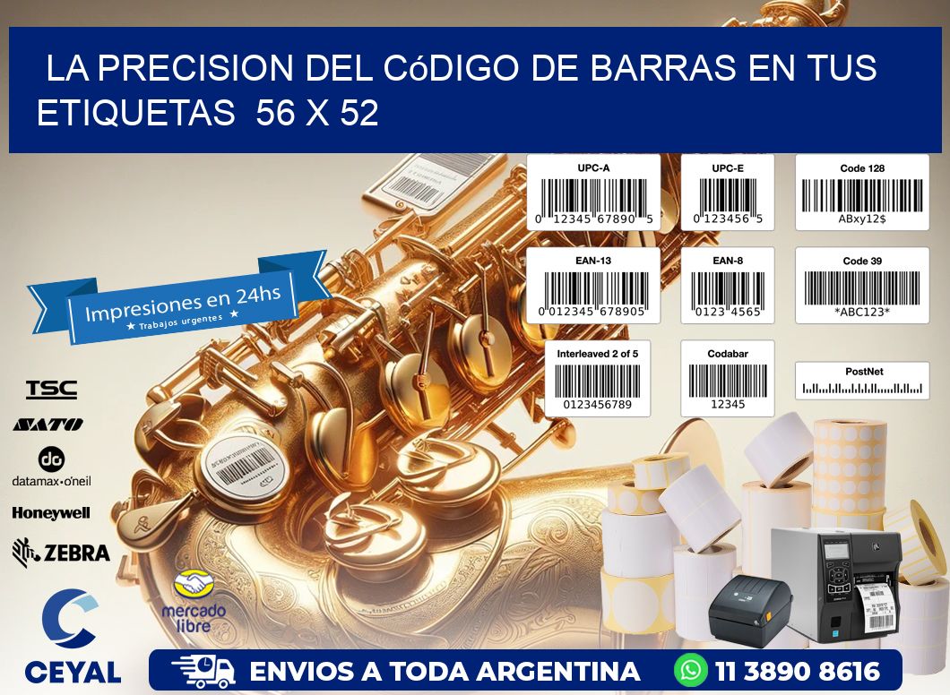 La Precision del Código de Barras en tus Etiquetas  56 x 52