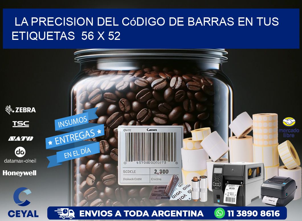 La Precision del Código de Barras en tus Etiquetas  56 x 52