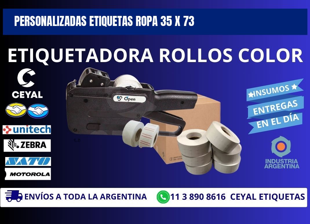 PERSONALIZADAS ETIQUETAS ROPA 35 x 73