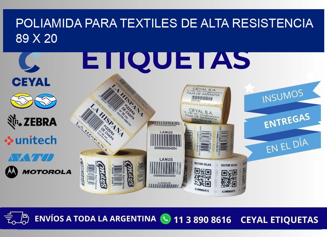 POLIAMIDA PARA TEXTILES DE ALTA RESISTENCIA  89 x 20