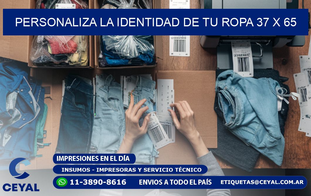 Personaliza la Identidad de Tu Ropa 37 x 65