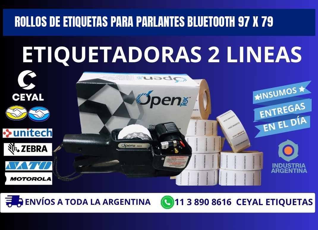 ROLLOS DE ETIQUETAS PARA PARLANTES BLUETOOTH 97 x 79