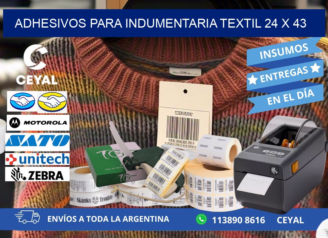 ADHESIVOS PARA INDUMENTARIA TEXTIL 24 x 43