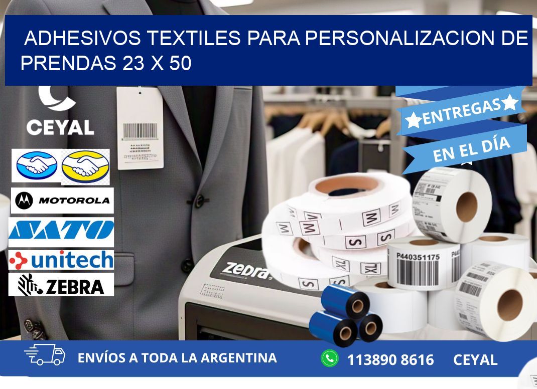 ADHESIVOS TEXTILES PARA PERSONALIZACION DE PRENDAS 23 x 50