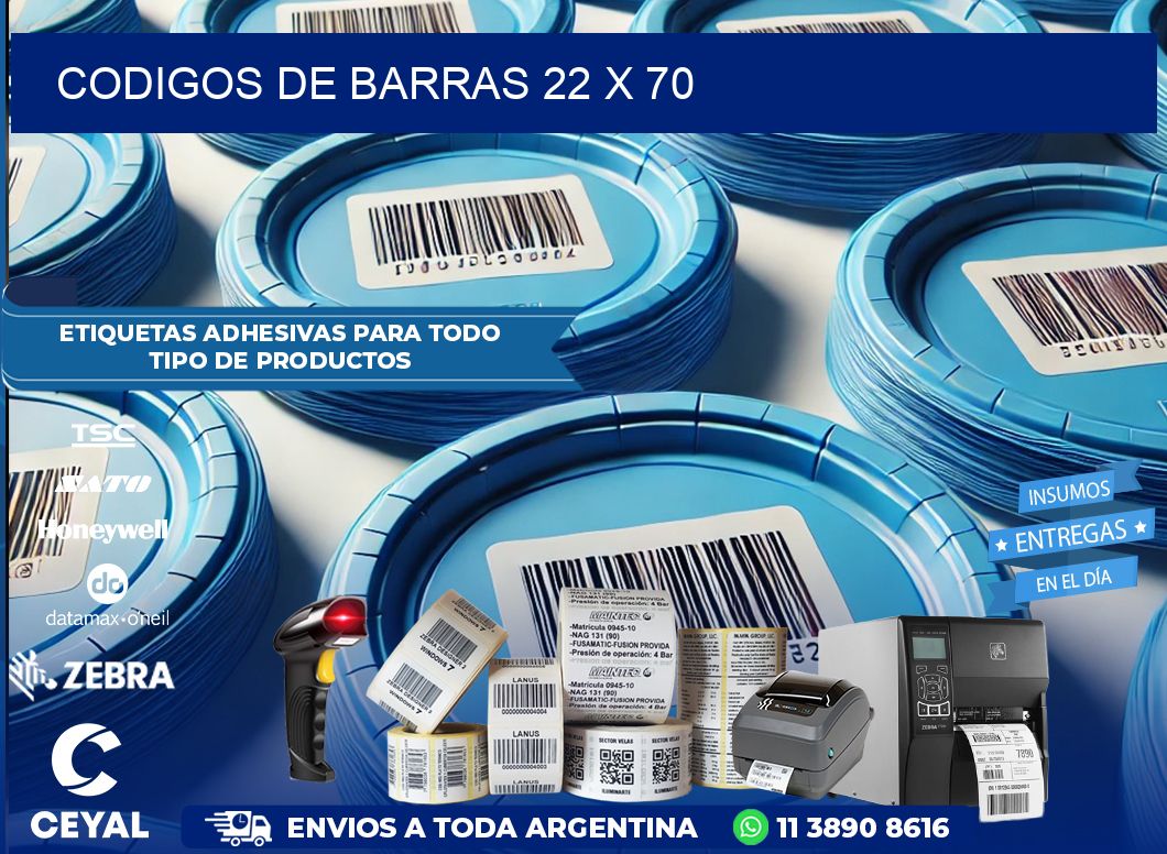 CODIGOS DE BARRAS 22 x 70