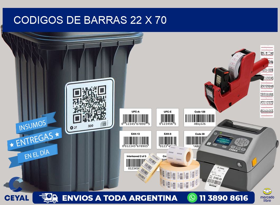 CODIGOS DE BARRAS 22 x 70