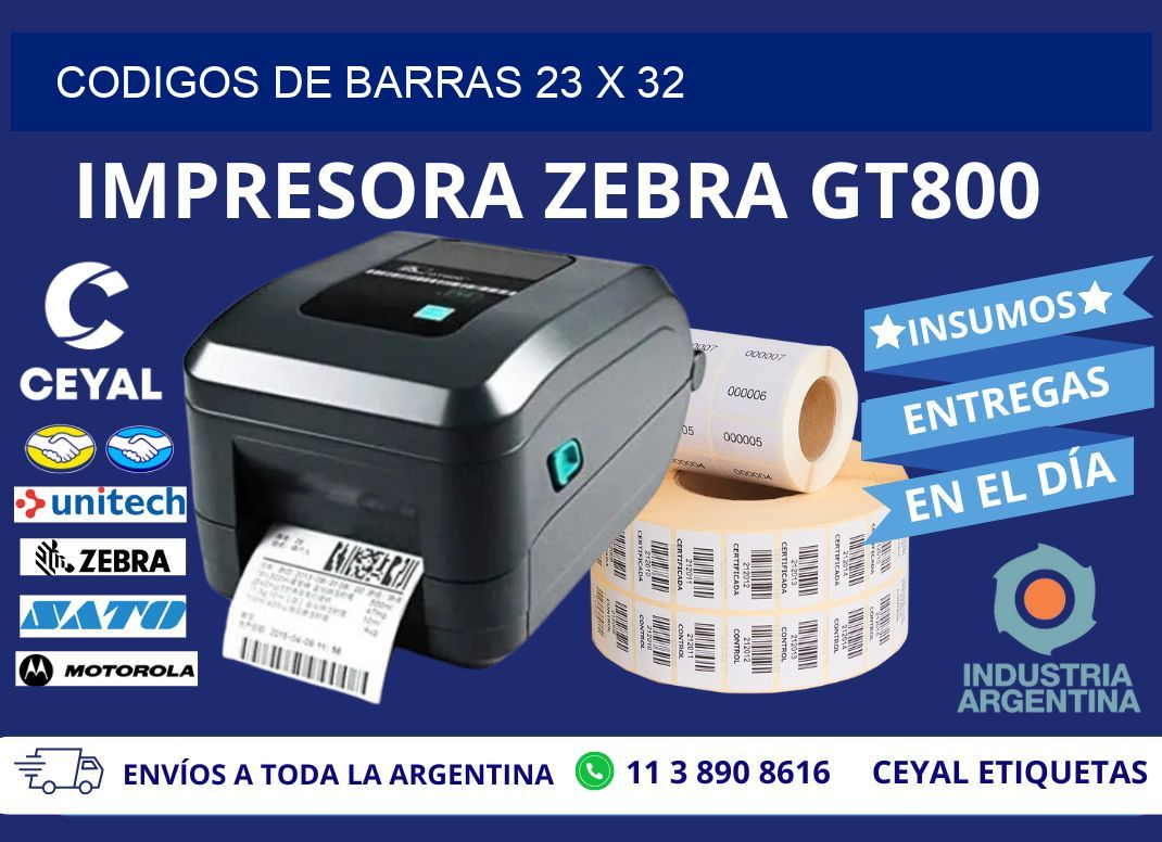 CODIGOS DE BARRAS 23 x 32