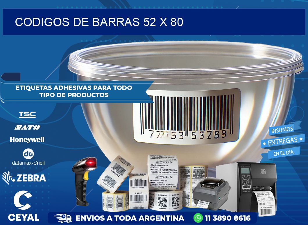 CODIGOS DE BARRAS 52 x 80