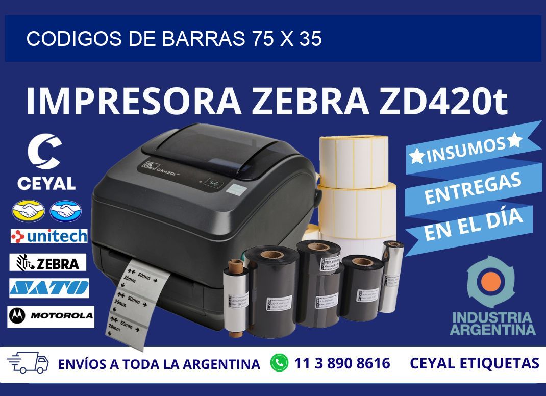 CODIGOS DE BARRAS 75 x 35