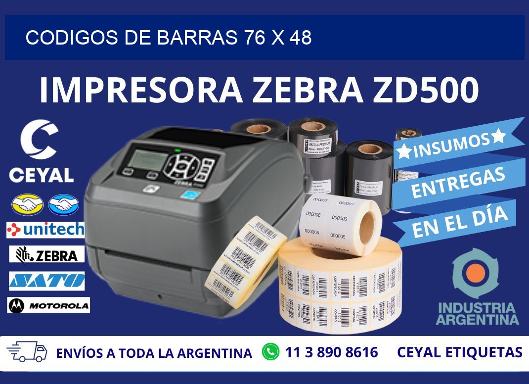 CODIGOS DE BARRAS 76 x 48