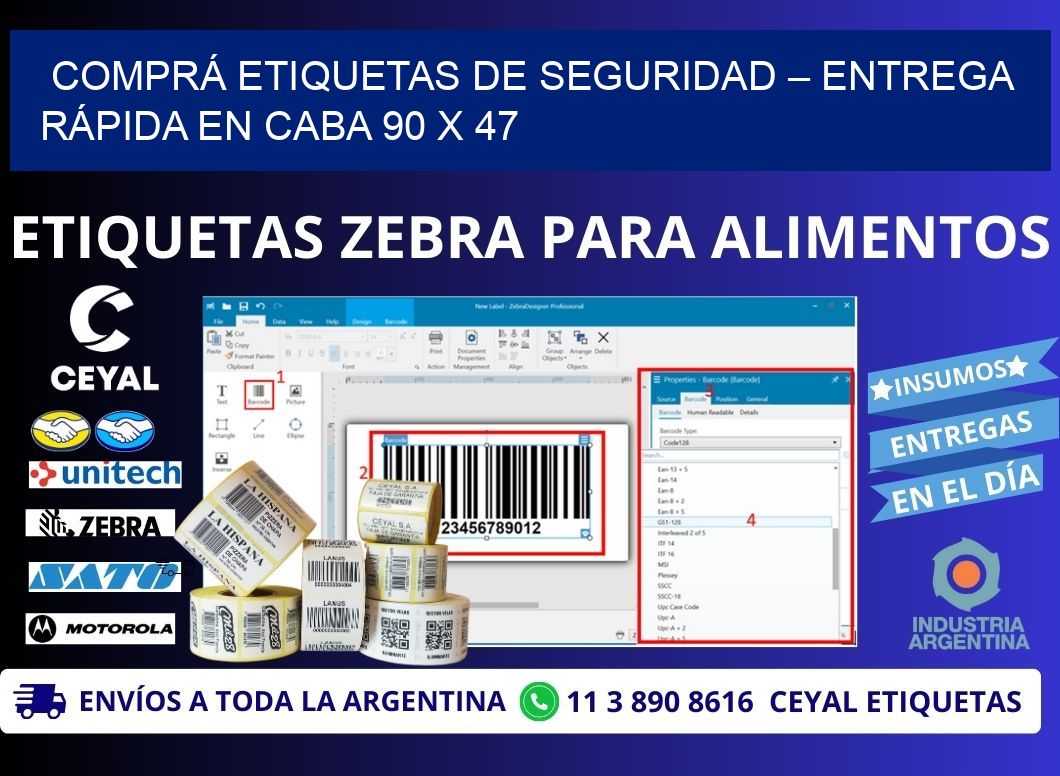 COMPRÁ ETIQUETAS DE SEGURIDAD – ENTREGA RÁPIDA EN CABA 90 x 47