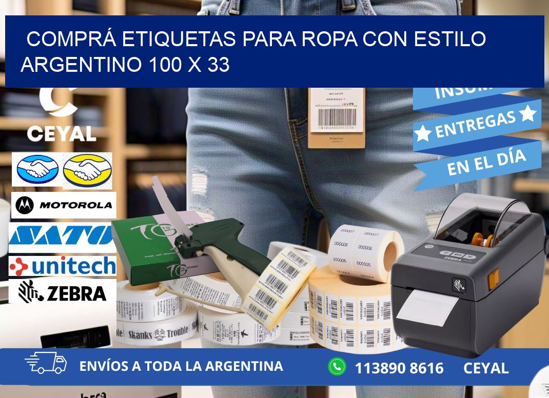 COMPRÁ ETIQUETAS PARA ROPA CON ESTILO ARGENTINO 100 x 33