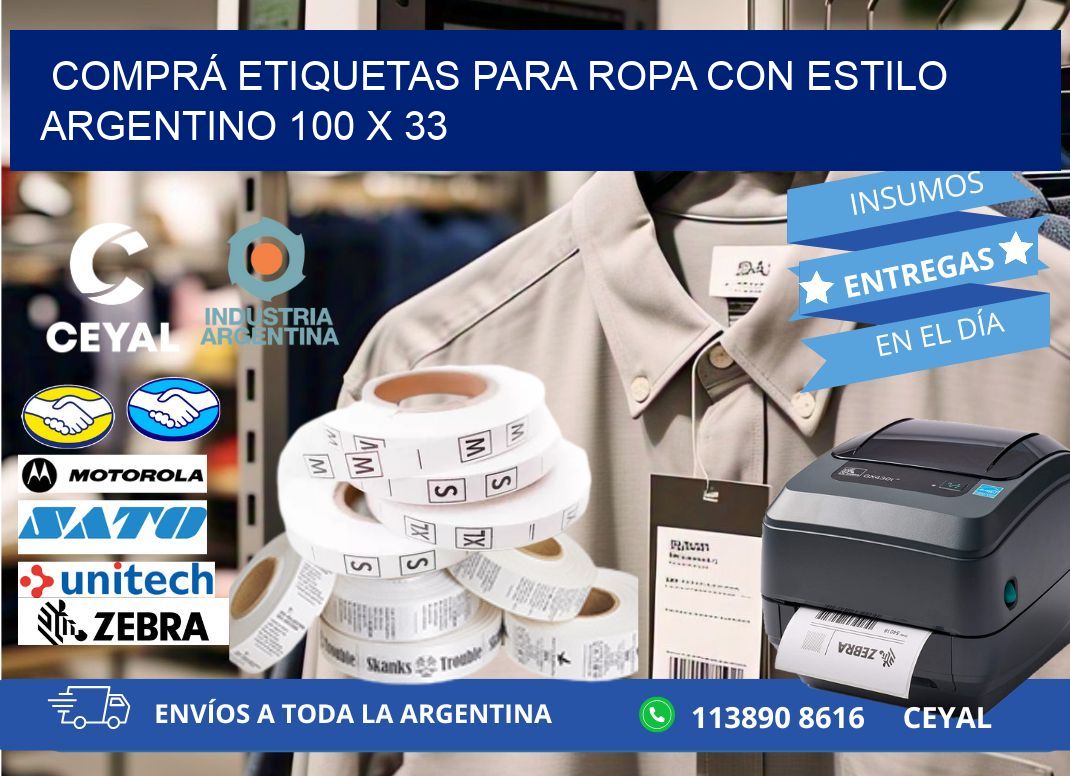 COMPRÁ ETIQUETAS PARA ROPA CON ESTILO ARGENTINO 100 x 33