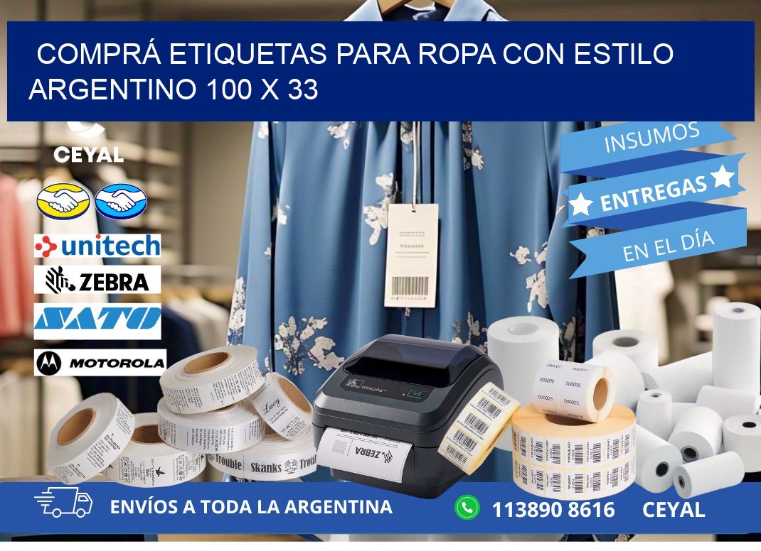 COMPRÁ ETIQUETAS PARA ROPA CON ESTILO ARGENTINO 100 x 33