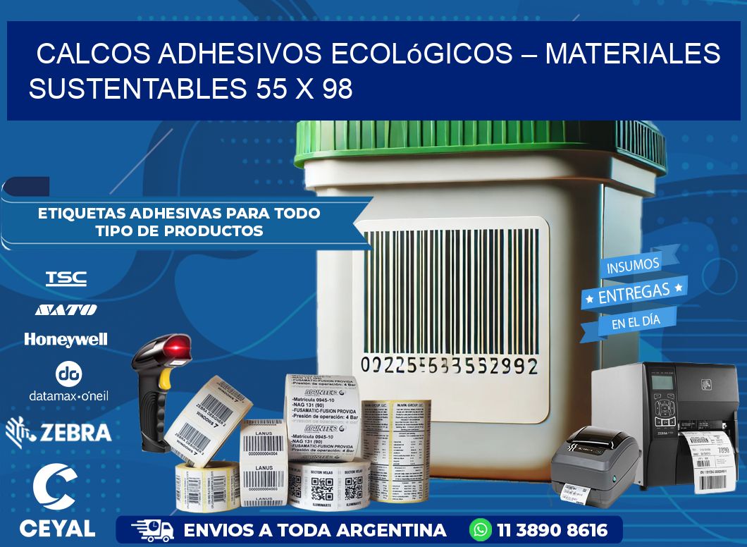Calcos Adhesivos Ecológicos – Materiales Sustentables 55 x 98