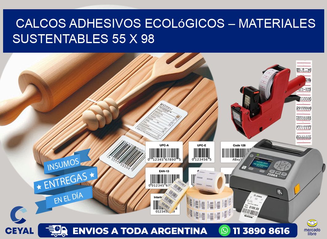 Calcos Adhesivos Ecológicos – Materiales Sustentables 55 x 98