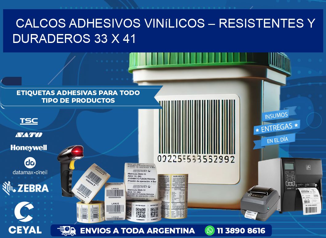 Calcos Adhesivos Vinílicos – Resistentes y Duraderos 33 x 41