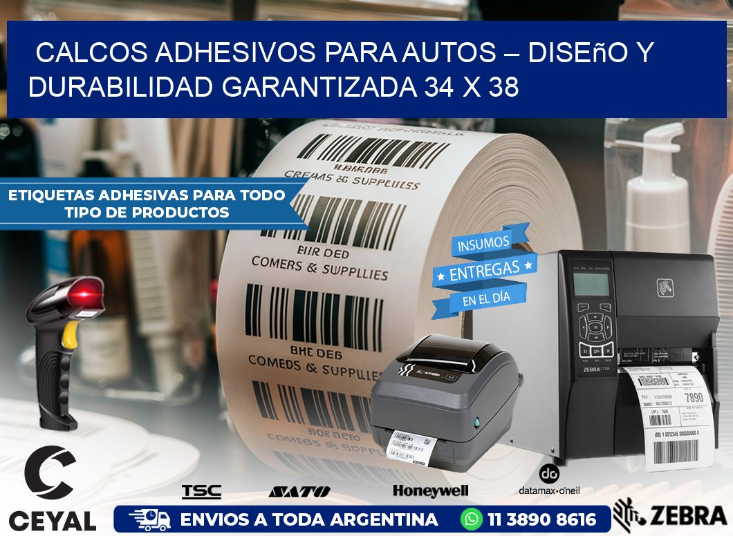 Calcos Adhesivos para Autos – Diseño y Durabilidad Garantizada 34 x 38