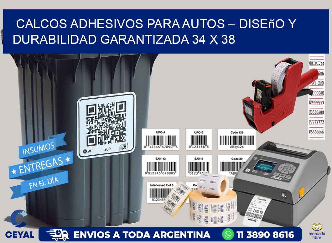 Calcos Adhesivos para Autos – Diseño y Durabilidad Garantizada 34 x 38