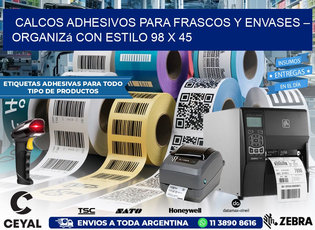 Calcos Adhesivos para Frascos y Envases – Organizá con Estilo 98 x 45