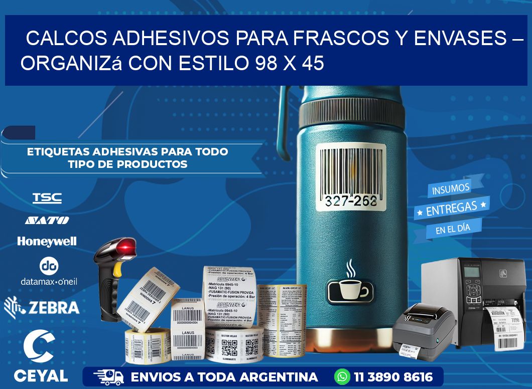 Calcos Adhesivos para Frascos y Envases – Organizá con Estilo 98 x 45
