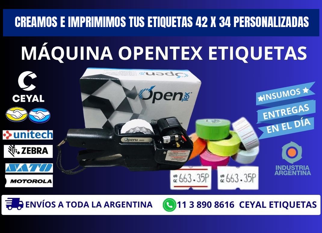 Creamos e Imprimimos tus Etiquetas 42 x 34 Personalizadas