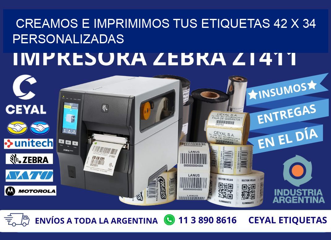 Creamos e Imprimimos tus Etiquetas 42 x 34 Personalizadas