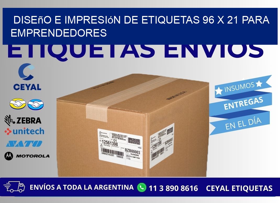 Diseño e Impresión de Etiquetas 96 x 21 para Emprendedores