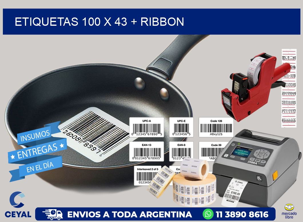 ETIQUETAS 100 x 43 + RIBBON