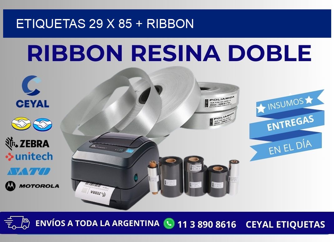 ETIQUETAS 29 x 85 + RIBBON