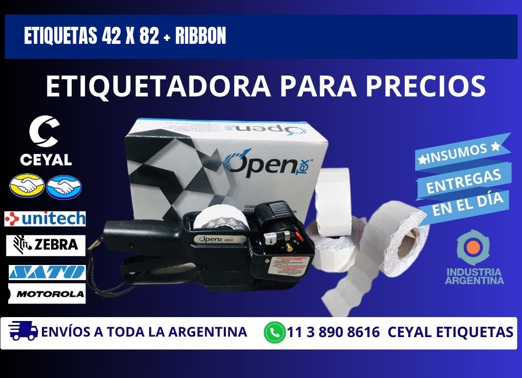 ETIQUETAS 42 x 82 + RIBBON