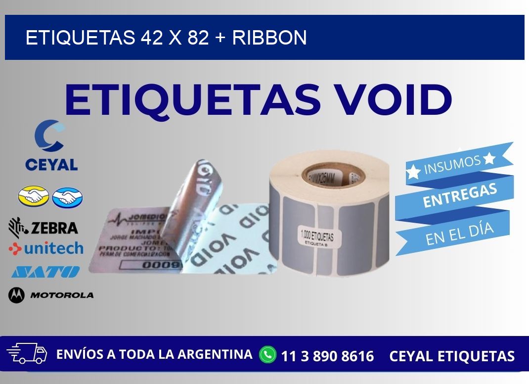 ETIQUETAS 42 x 82 + RIBBON