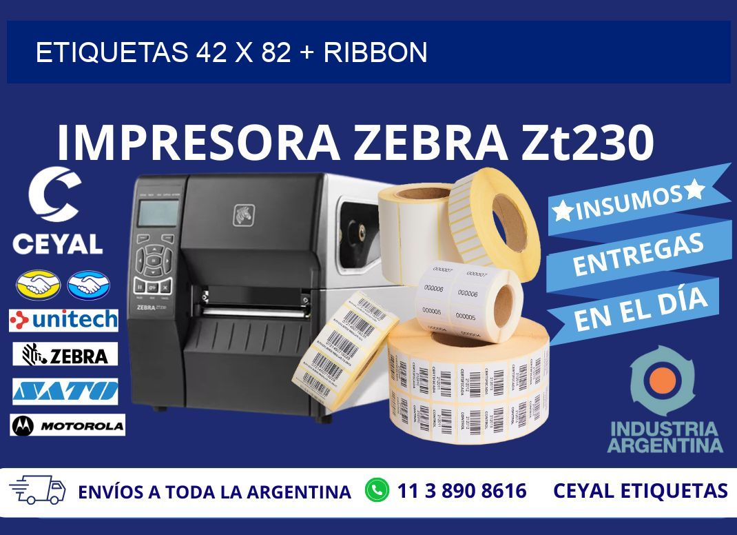 ETIQUETAS 42 x 82 + RIBBON