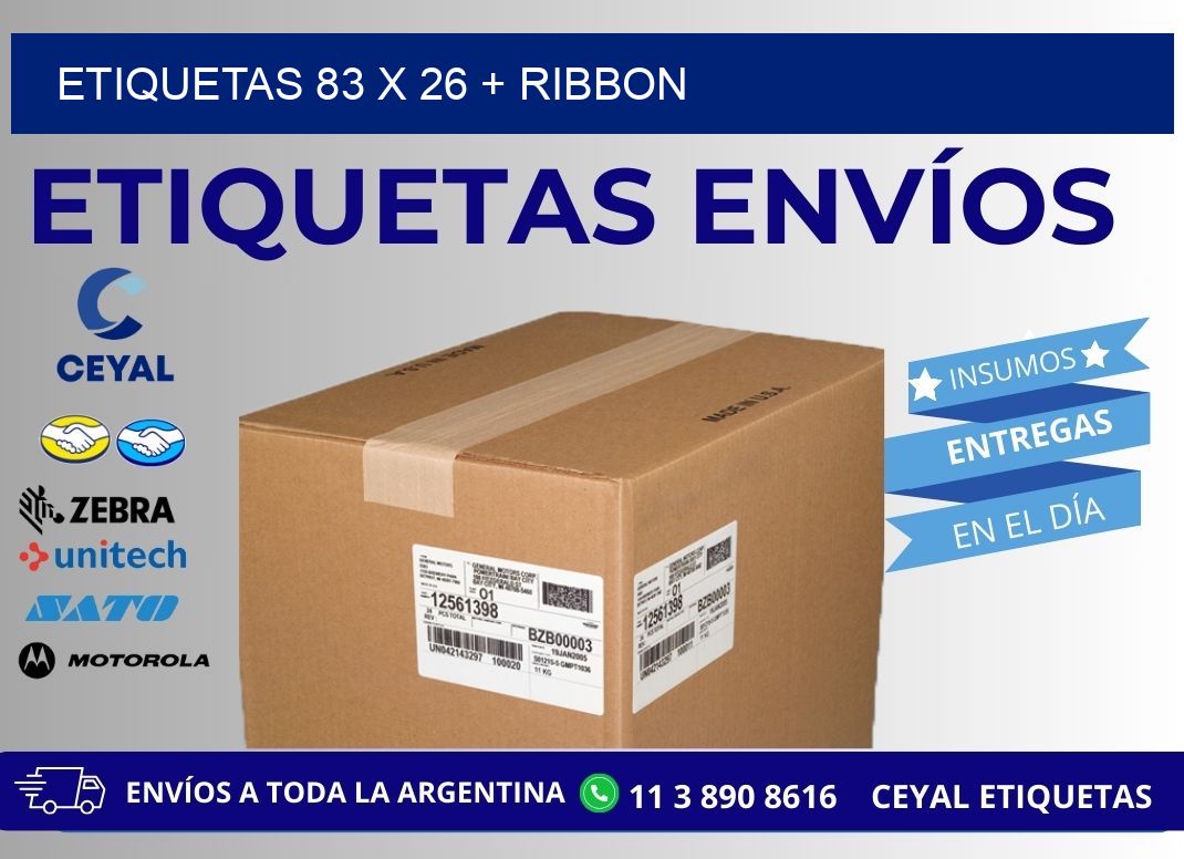 ETIQUETAS 83 x 26 + RIBBON