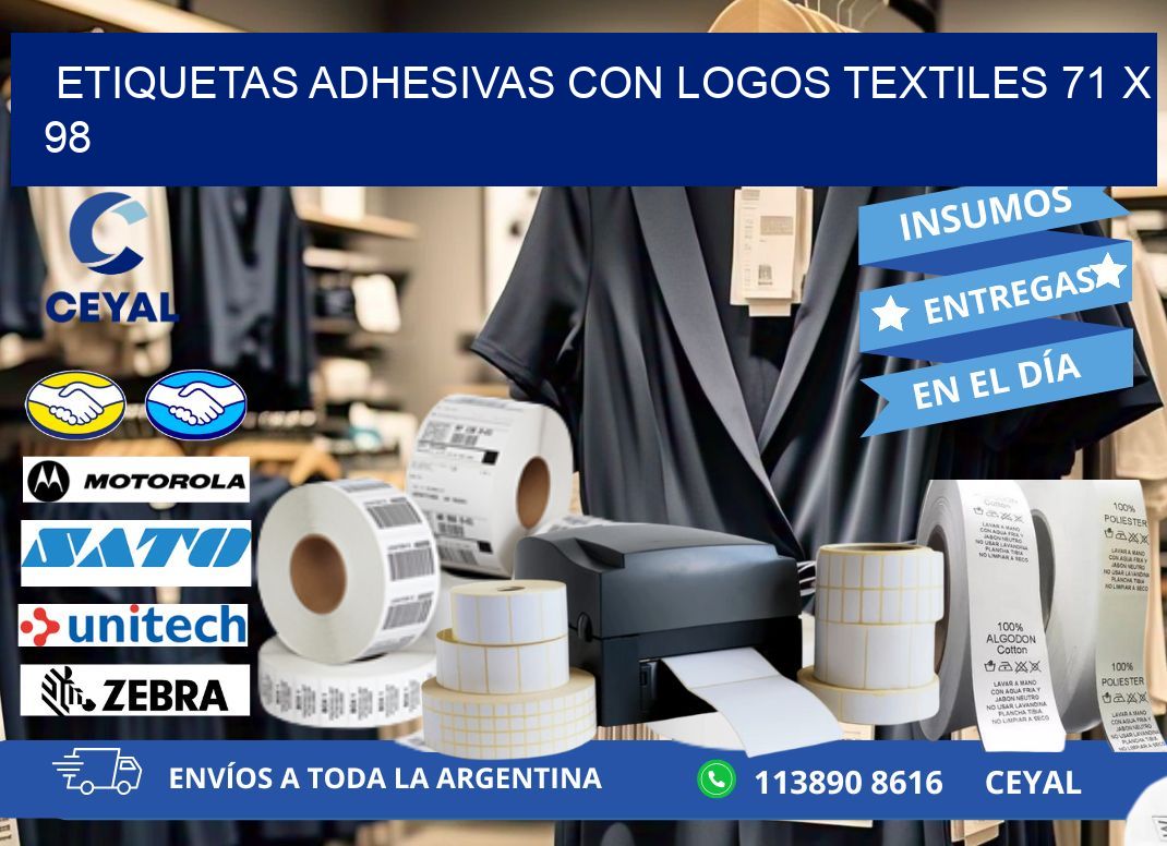 ETIQUETAS ADHESIVAS CON LOGOS TEXTILES 71 x 98